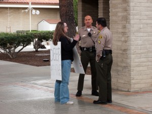 Being reprimanded by the police: "People have serious business here."