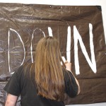 Painting the "I Should Slow Down" banner