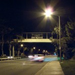 "When I Pass Through Here..." banner up over the pedway on McBean